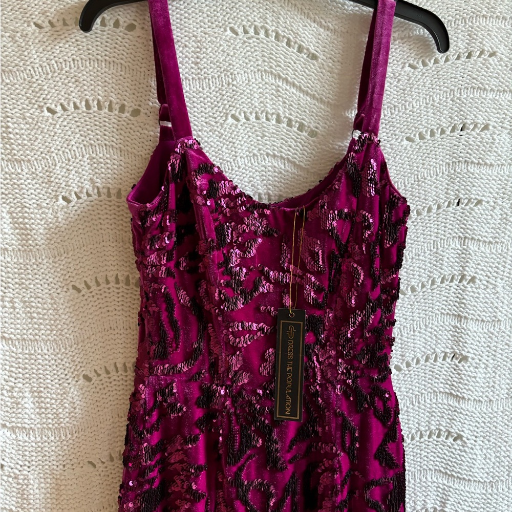NWT Dress The Population Lynda Sequin Velvet Form fitting dress - Picture 7 of 11